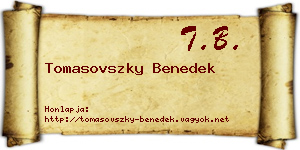 Tomasovszky Benedek névjegykártya