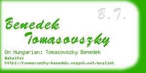 benedek tomasovszky business card